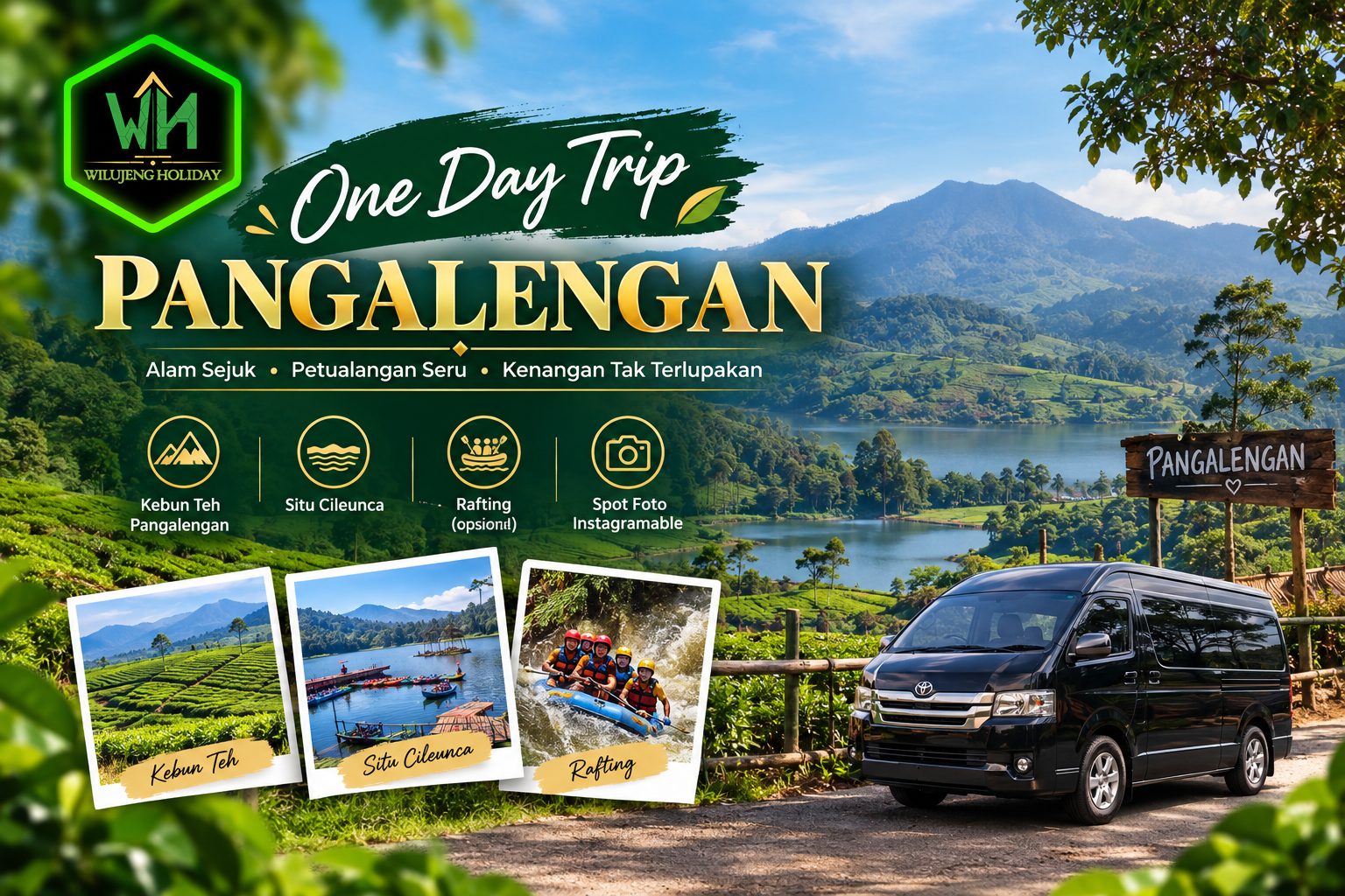 Paket one day trip Pangalengan, kebun teh dan Situ Cileunca
